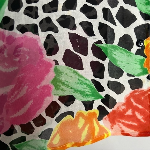 Vintage Bloomingdale’s Silk 3 piece relaxed wide leg floral animal print set - Picture 15 of 16